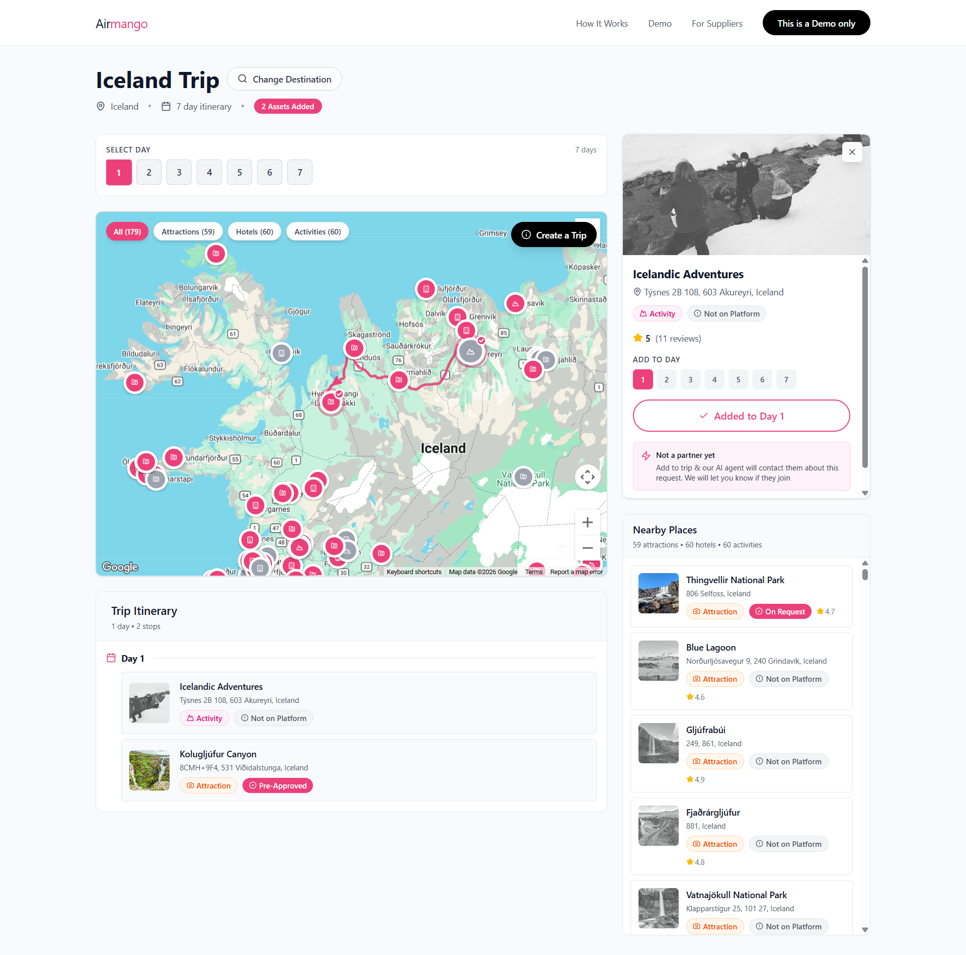 Airmango Trip Builder
